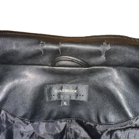 Vintage Studded Faux Leather Colebrook Classics Cropped Moto Bomber Jacket XL - Picture 9 of 9